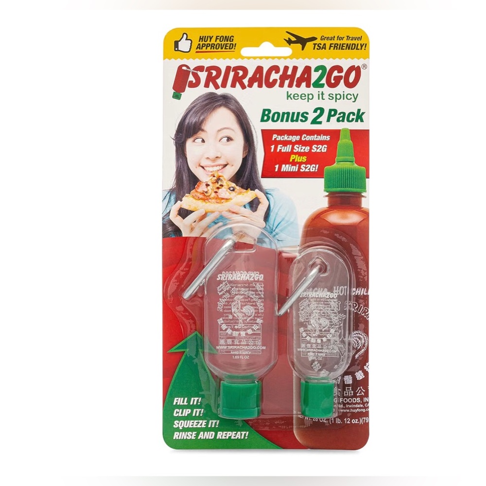 New Sriracha2Go Sriracha Mini Keychain Refillable Travel Squeeze Bottles